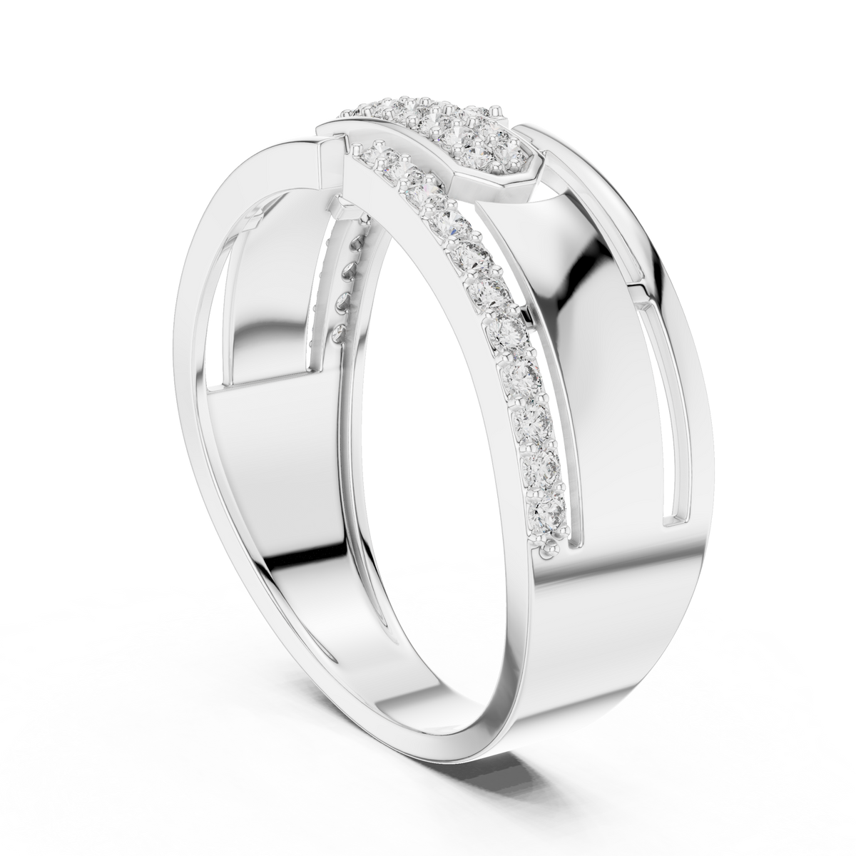 Nexus Interlocking Link Diamond Band Ring
