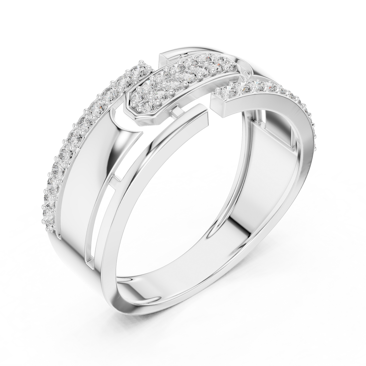 Nexus Interlocking Link Diamond Band Ring