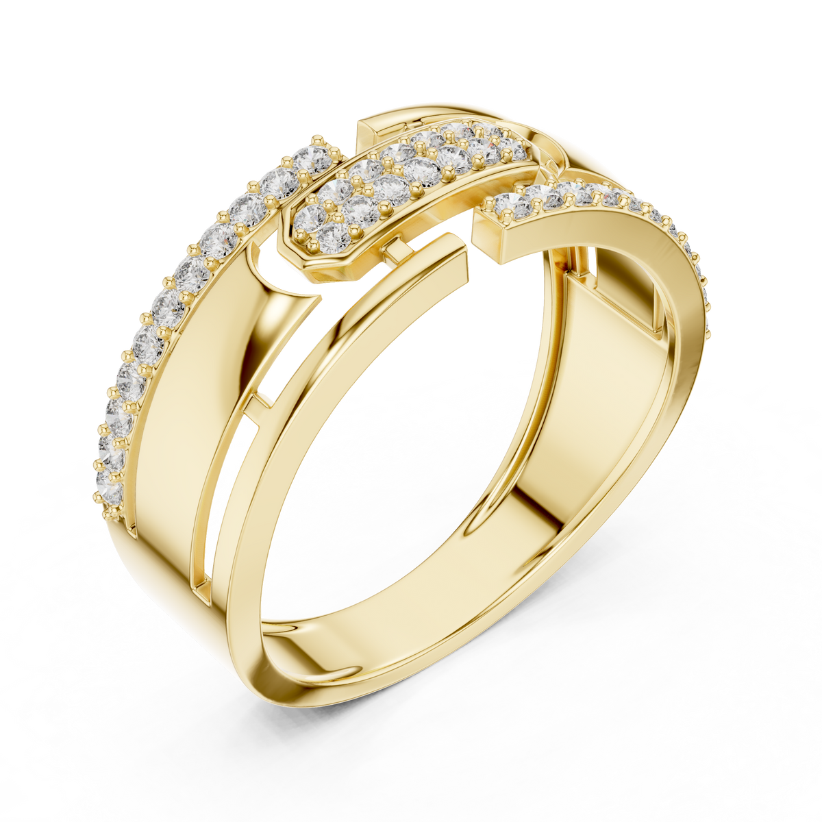 Nexus Interlocking Link Diamond Band Ring