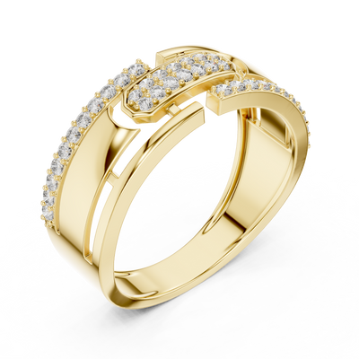 Nexus Interlocking Link Diamond Band Ring