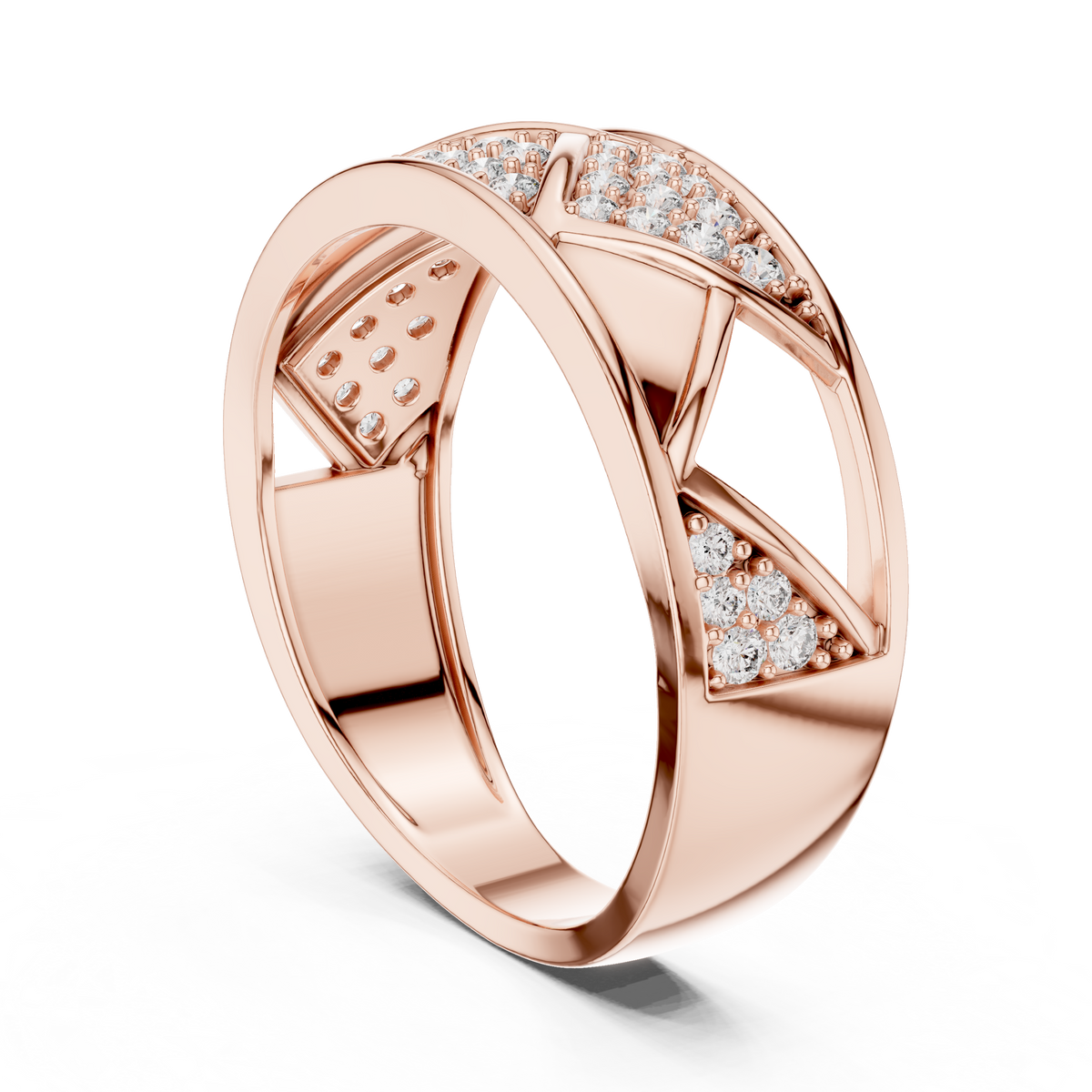 Trellis Crisscross Pavé Diamond Band Ring
