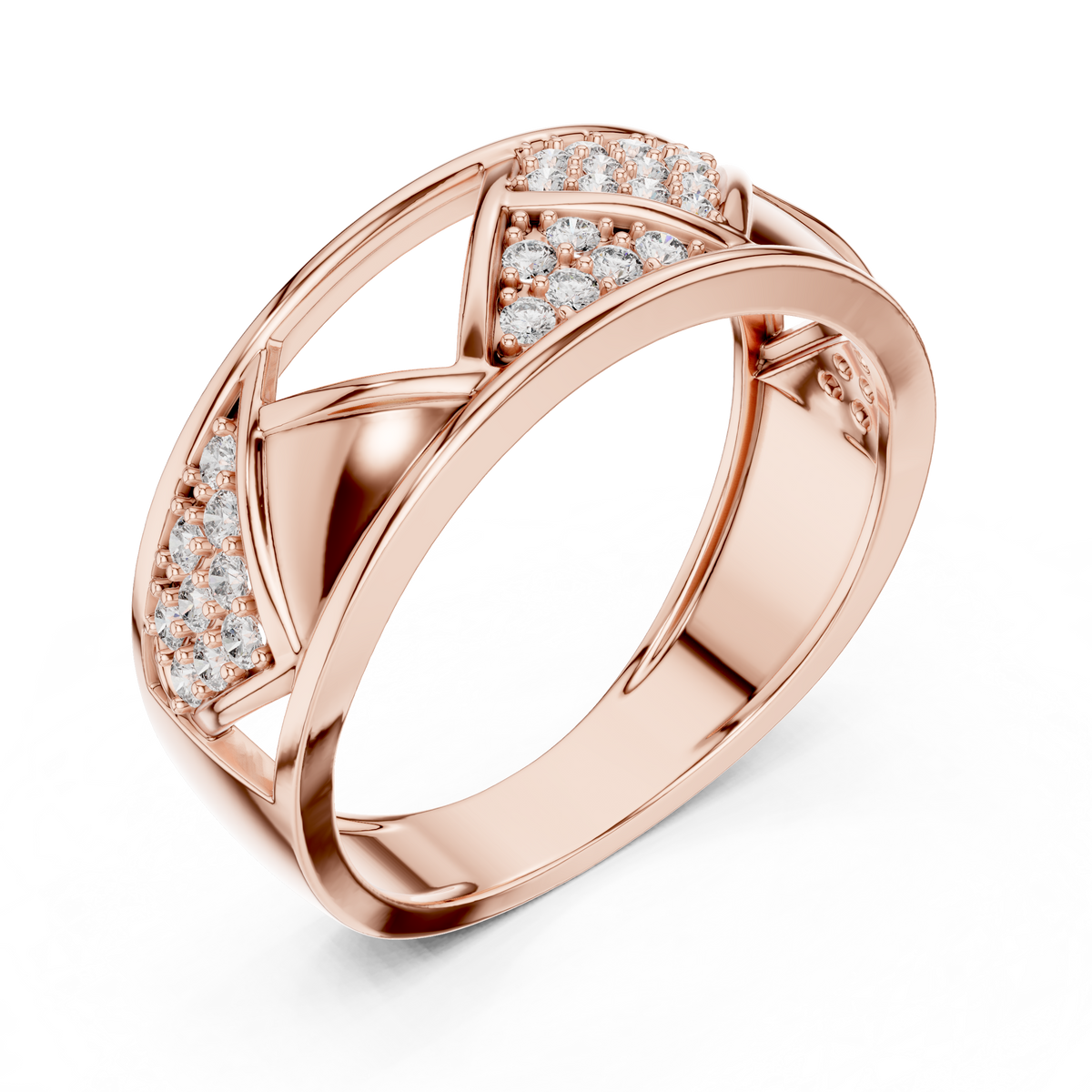 Trellis Crisscross Pavé Diamond Band Ring