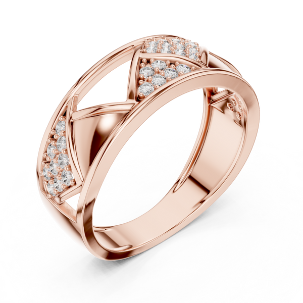 Trellis Crisscross Pavé Diamond Band Ring