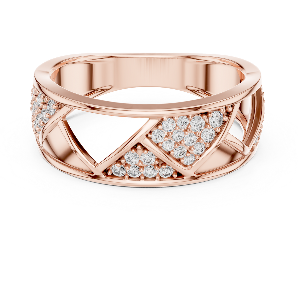 Trellis Crisscross Pavé Diamond Band Ring