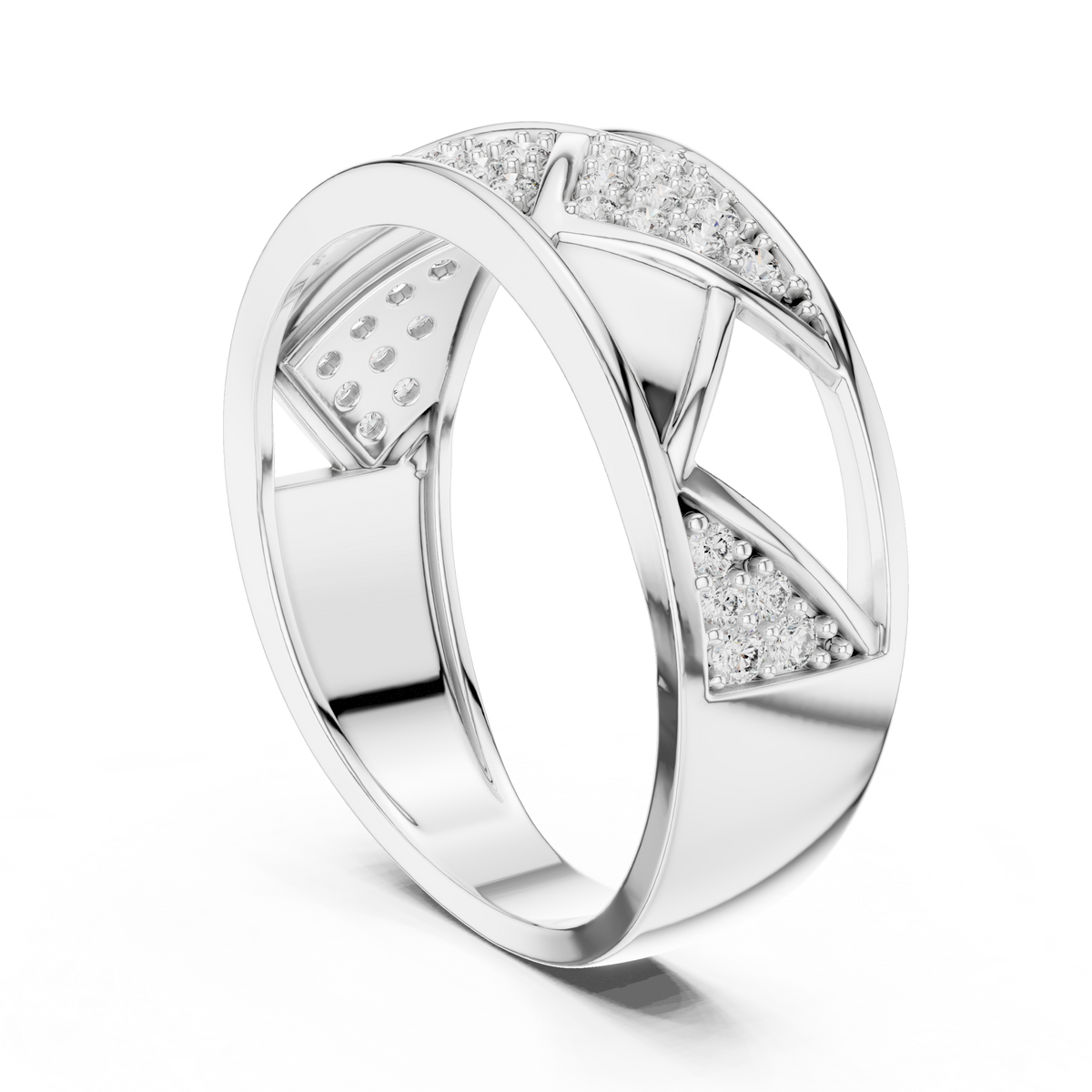 Trellis Crisscross Pavé Diamond Band Ring