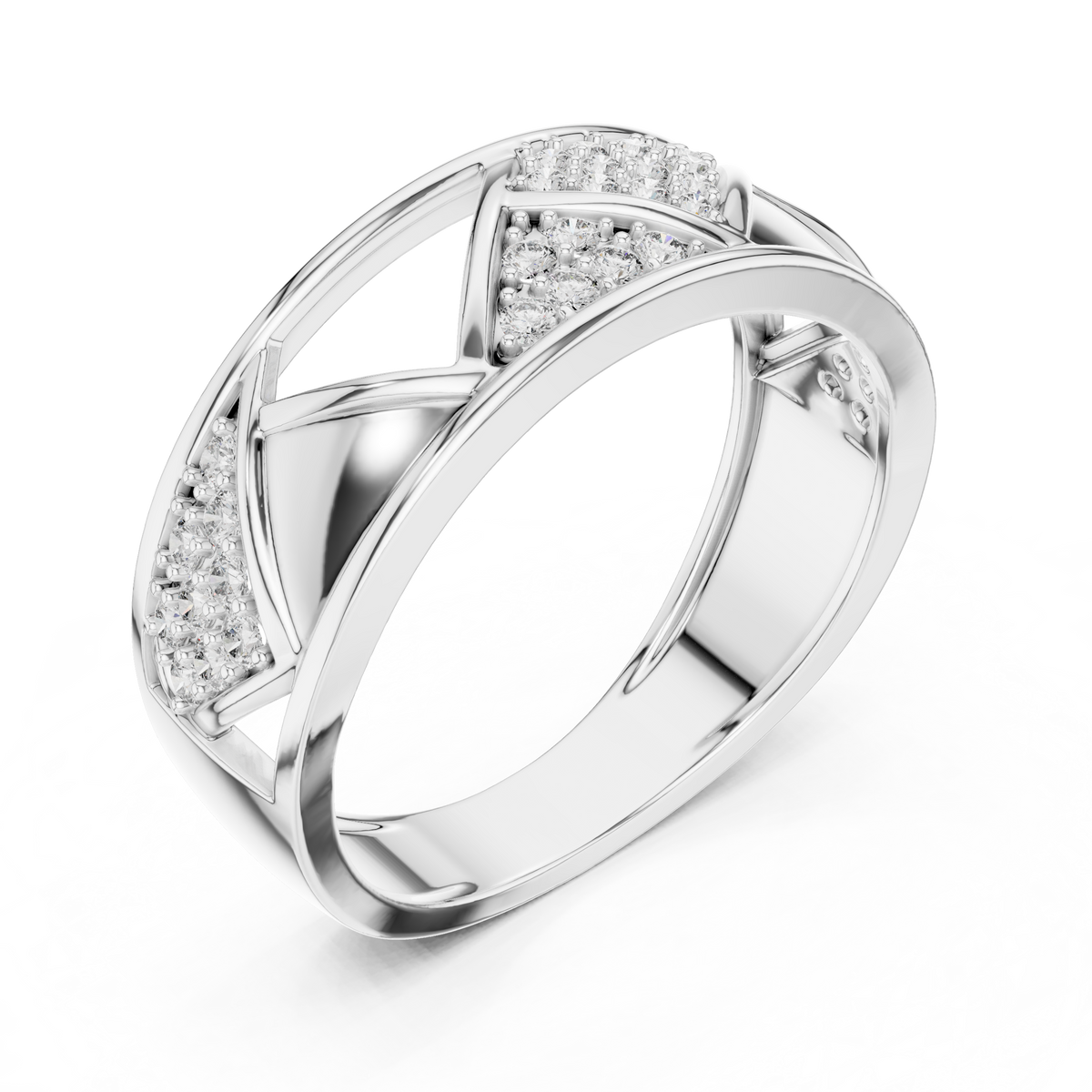 Trellis Crisscross Pavé Diamond Band Ring