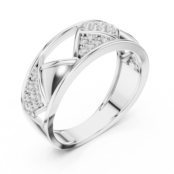Trellis Crisscross Pavé Diamond Band Ring