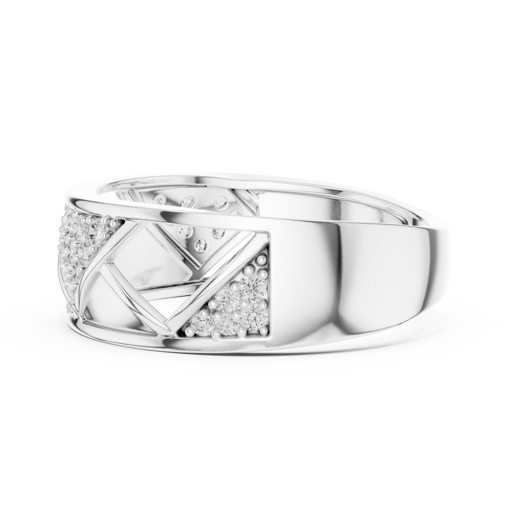 Trellis Crisscross Pavé Diamond Band Ring