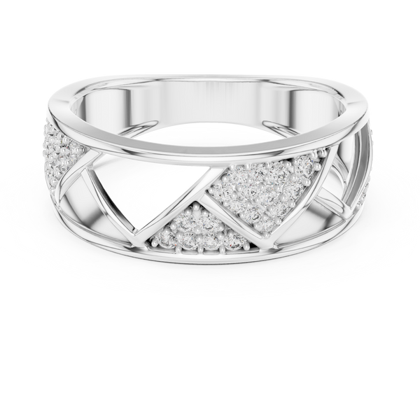 Trellis Crisscross Pavé Diamond Band Ring
