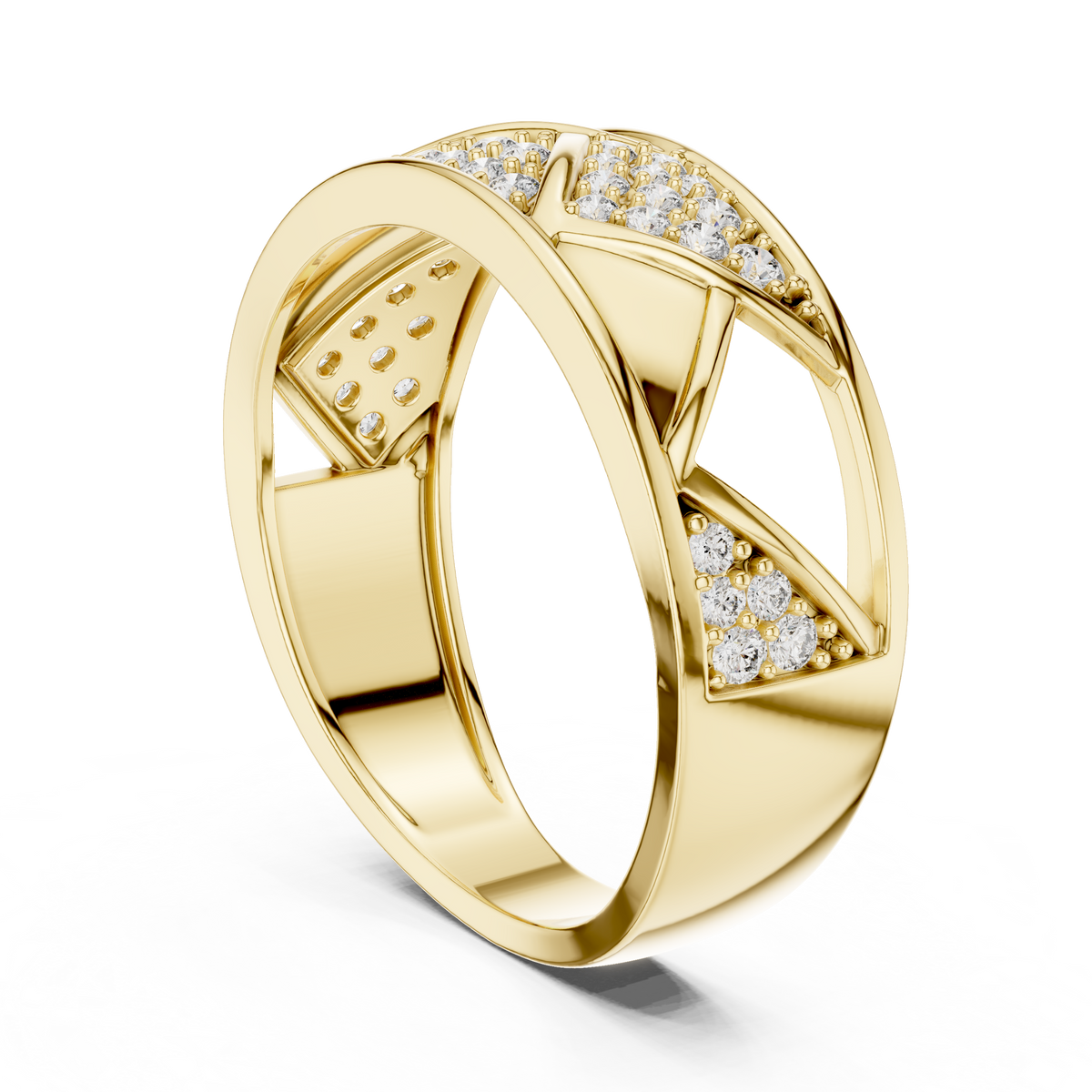 Trellis Crisscross Pavé Diamond Band Ring