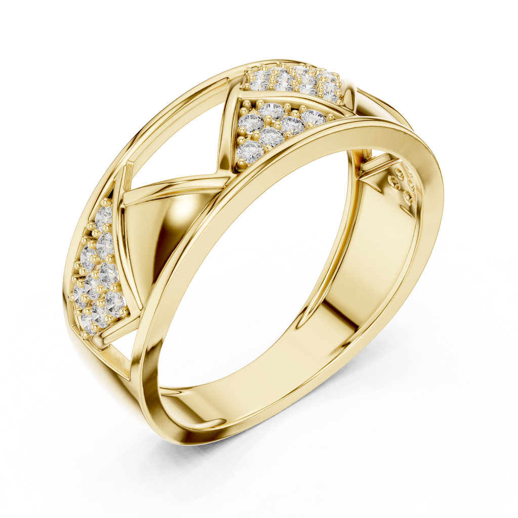 Trellis Crisscross Pavé Diamond Band Ring