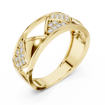 Trellis Crisscross Pavé Diamond Band Ring