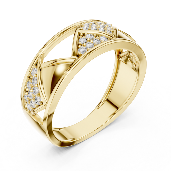 Trellis Crisscross Pavé Diamond Band Ring
