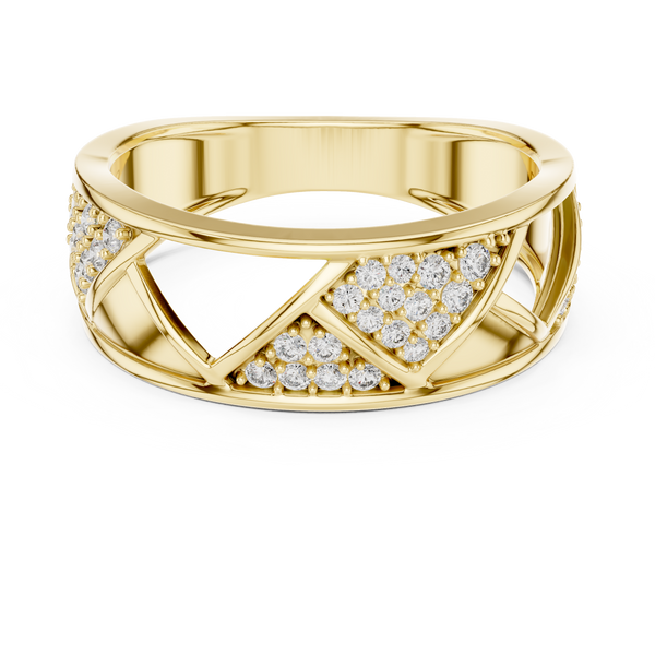 Trellis Crisscross Pavé Diamond Band Ring