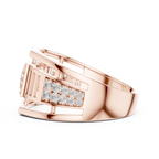 Meridian Pavé Square Openwork Bar Band Ring