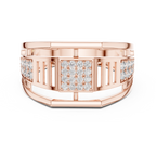 Meridian Pavé Square Openwork Bar Band Ring