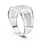 Meridian Pavé Square Openwork Bar Band Ring