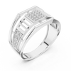 Meridian Pavé Square Openwork Bar Band Ring