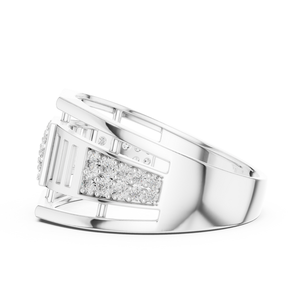 Meridian Pavé Square Openwork Bar Band Ring