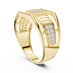 Meridian Pavé Square Openwork Bar Band Ring