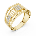 Meridian Pavé Square Openwork Bar Band Ring