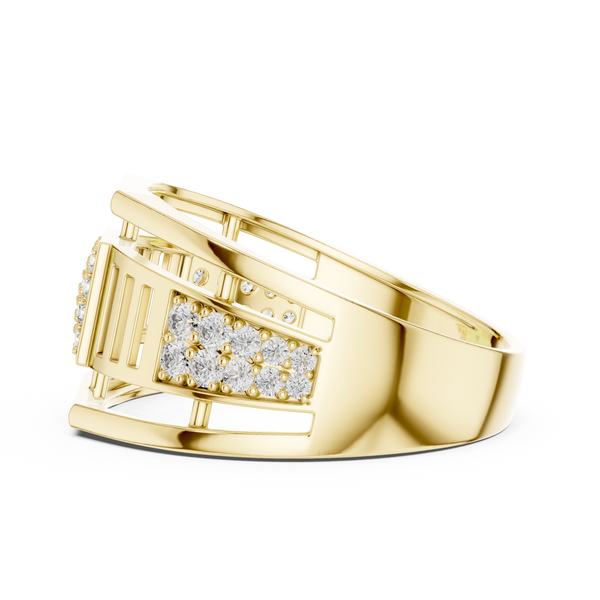 Meridian Pavé Square Openwork Bar Band Ring