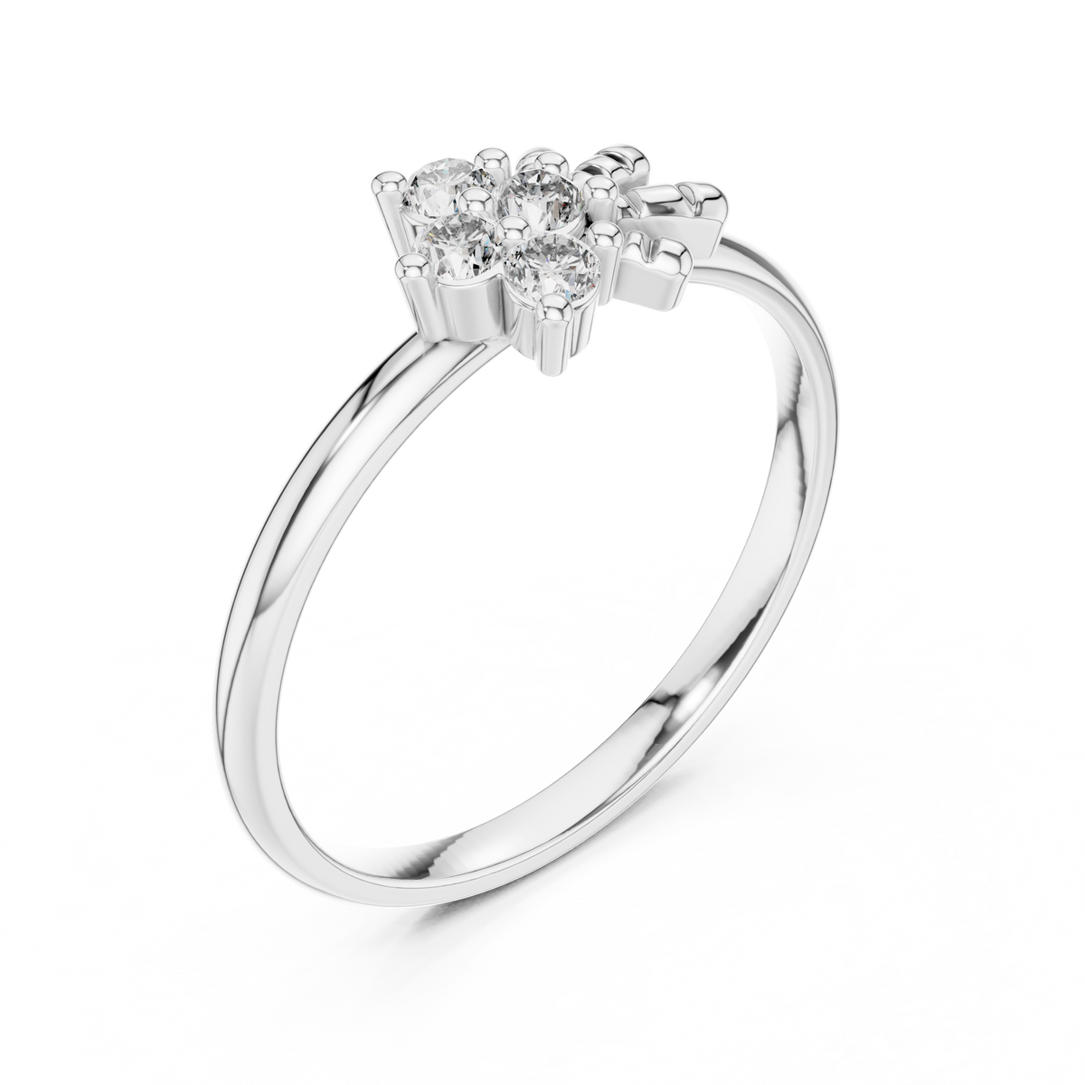 Quattro Cloverleaf Four-Stone Diamond Ring