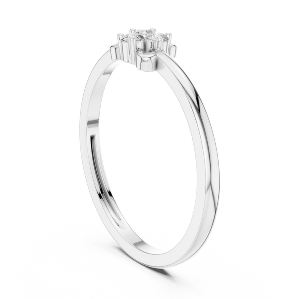 White Gold Trois Trilogy Cluster Diamond Ring