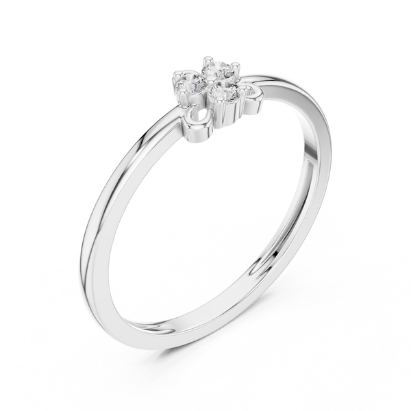 White Gold Trois Trilogy Cluster Diamond Ring