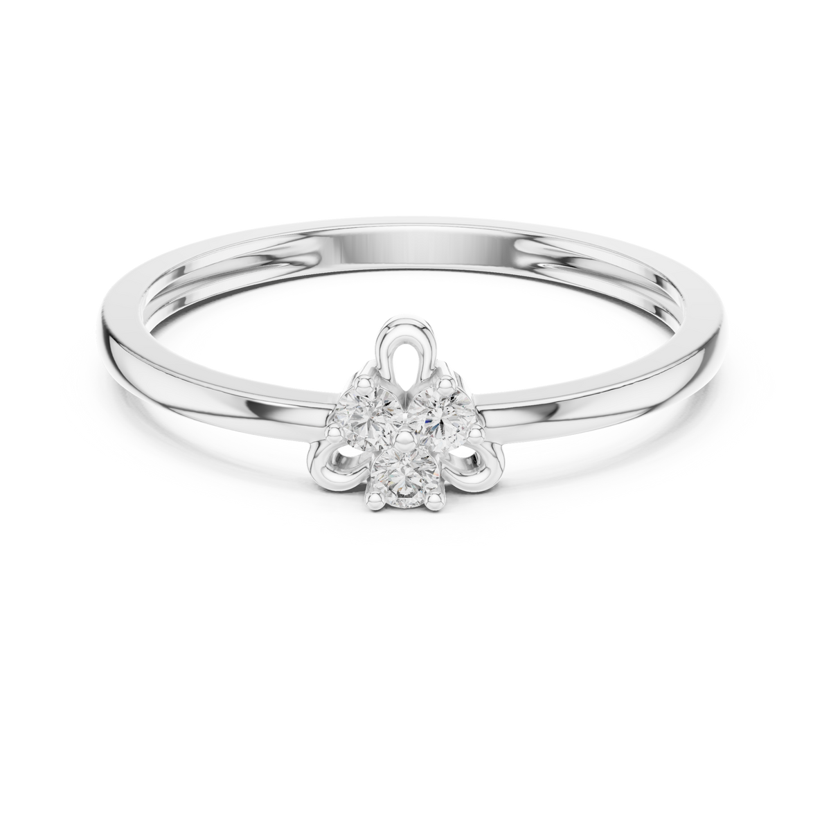 White Gold Trois Trilogy Cluster Diamond Ring