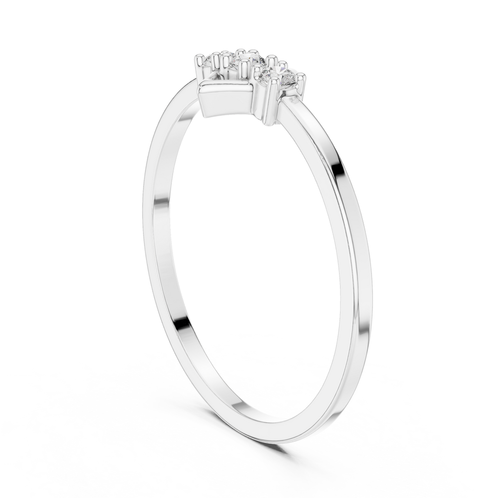 Ascending Trio Diamond Diamond-Frame Ring