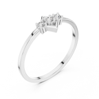 Ascending Trio Diamond Diamond-Frame Ring