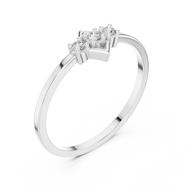 Ascending Trio Diamond Diamond-Frame Ring