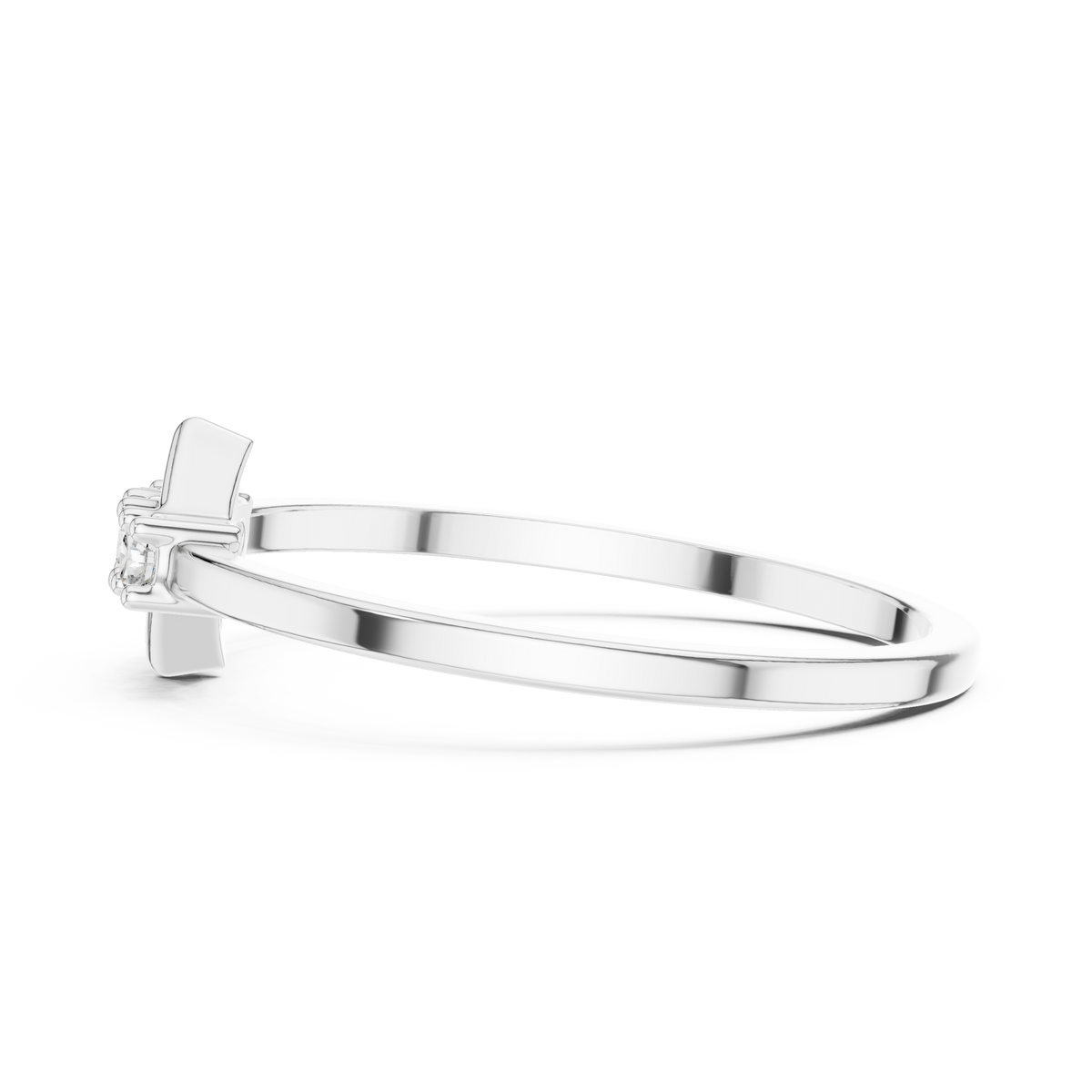 Ascending Trio Diamond Diamond-Frame Ring