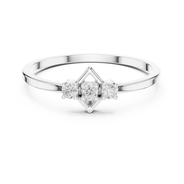 Ascending Trio Diamond Diamond-Frame Ring