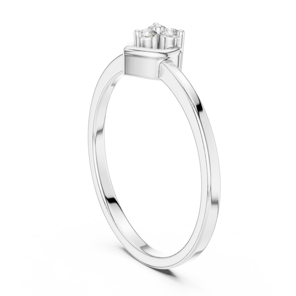 Amore Heart Trio Cluster Diamond Ring