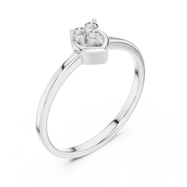 Amore Heart Trio Cluster Diamond Ring