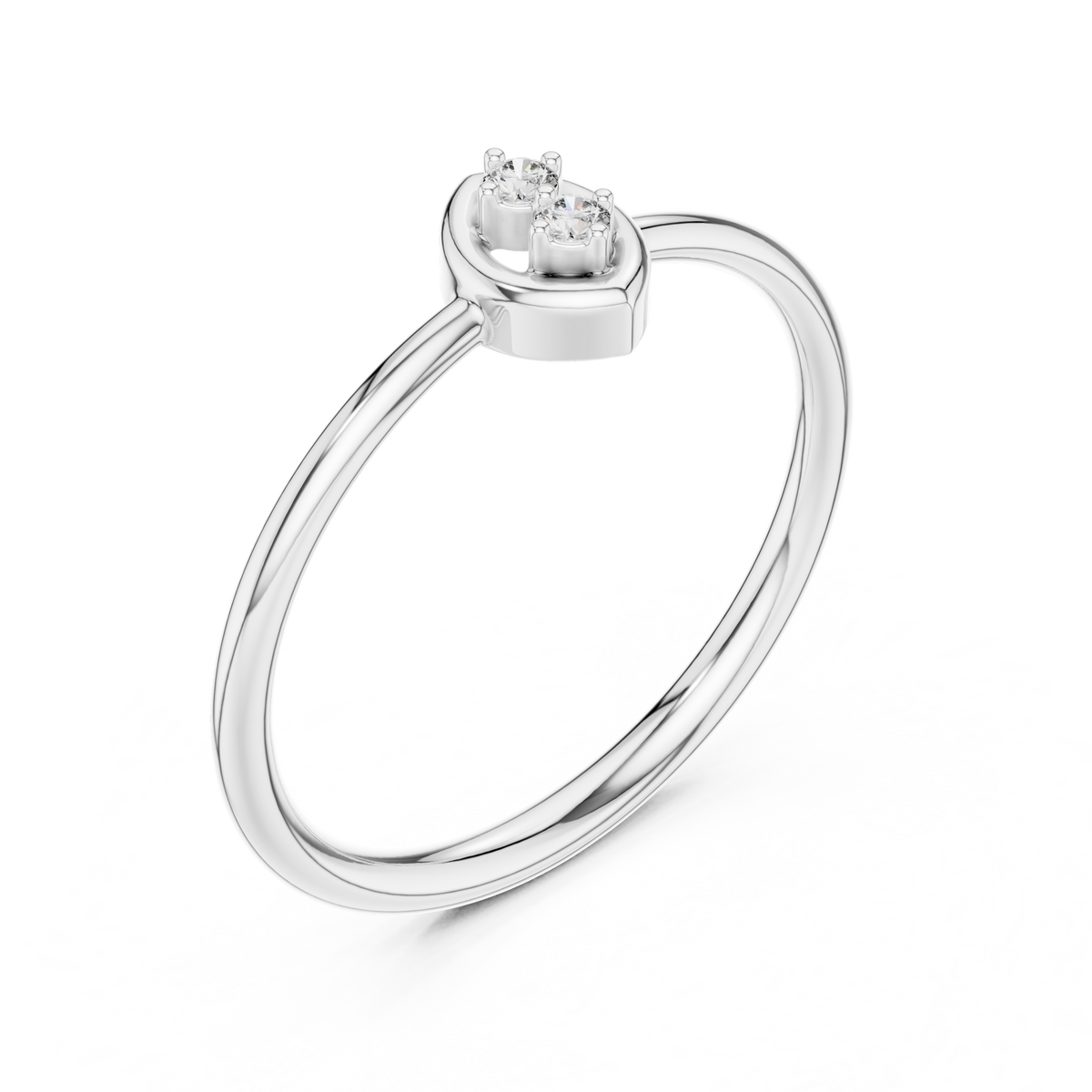 Duo Marquise-Frame Two-Stone Diamond Ring