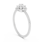 Fiorella Floral Cluster Rope Band Diamond Ring