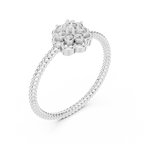Fiorella Floral Cluster Rope Band Diamond Ring