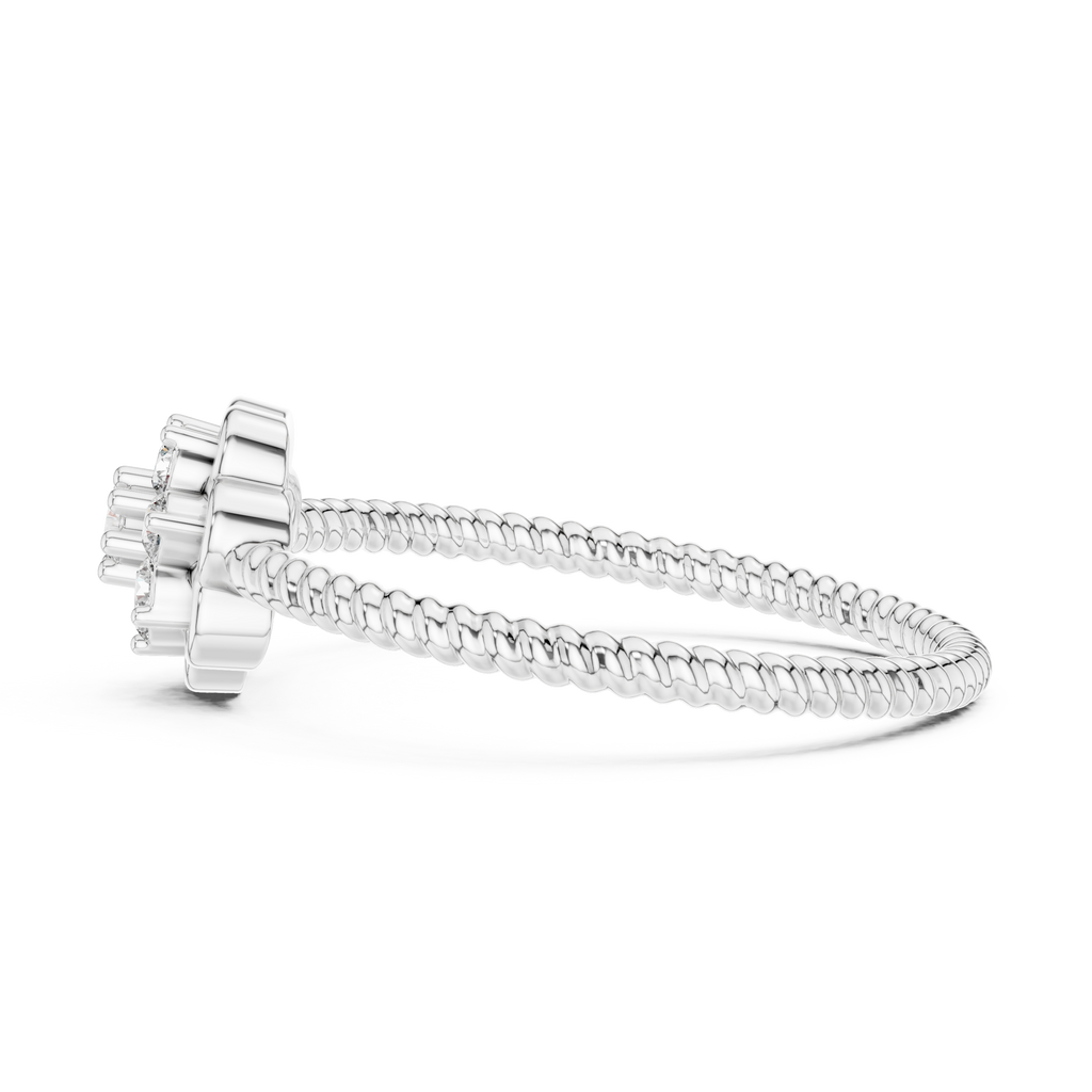 Fiorella Floral Cluster Rope Band Diamond Ring