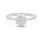 Fiorella Floral Cluster Rope Band Diamond Ring