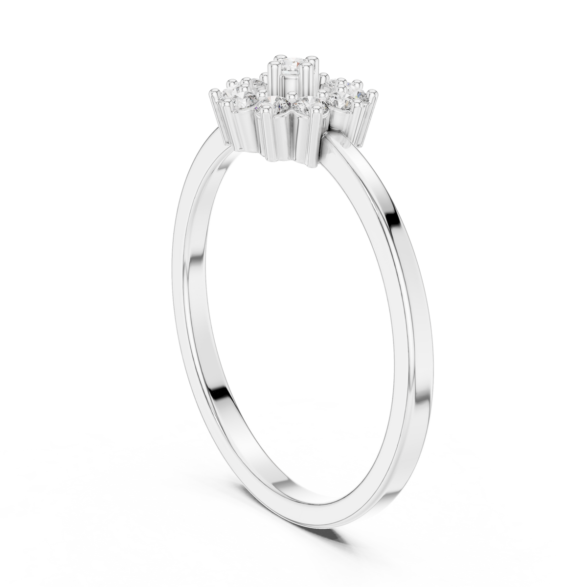 Solaria Open-Centre Floral Halo Diamond Ring
