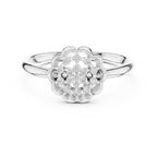 Petalia Scalloped Pavé Cluster Blossom Ring