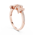 Trigona Geometric Triangle Pavé Diamond Ring