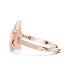 Trigona Geometric Triangle Pavé Diamond Ring