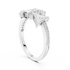 Trigona Geometric Triangle Pavé Diamond Ring