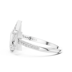 Trigona Geometric Triangle Pavé Diamond Ring