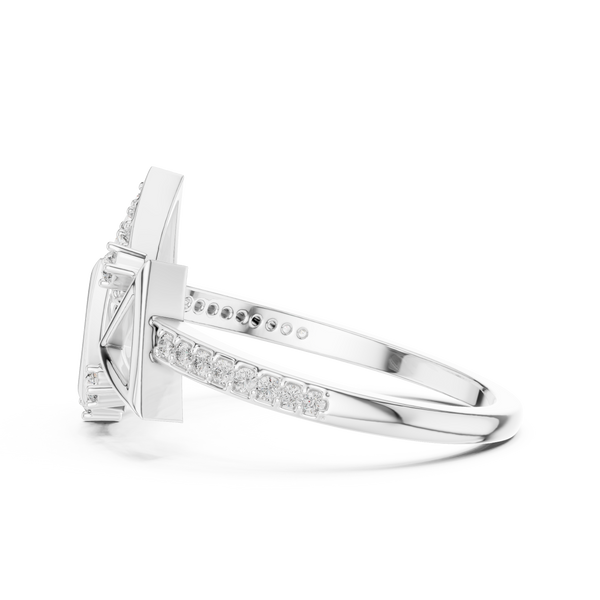 Trigona Geometric Triangle Pavé Diamond Ring