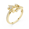 Trigona Geometric Triangle Pavé Diamond Ring